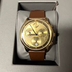 Movado Bold Gold Watch with Day and Date
